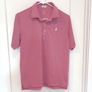 johnnie-O Boys Red and White Striped Polo Shirt